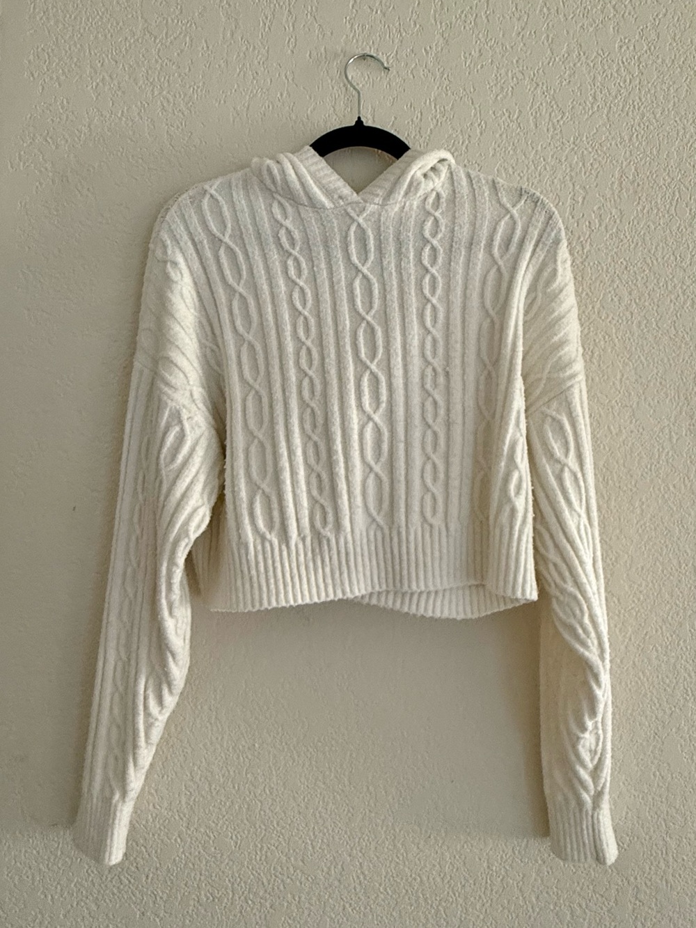 ALO Cable Knit Winter Bliss Hoodie – Ivory